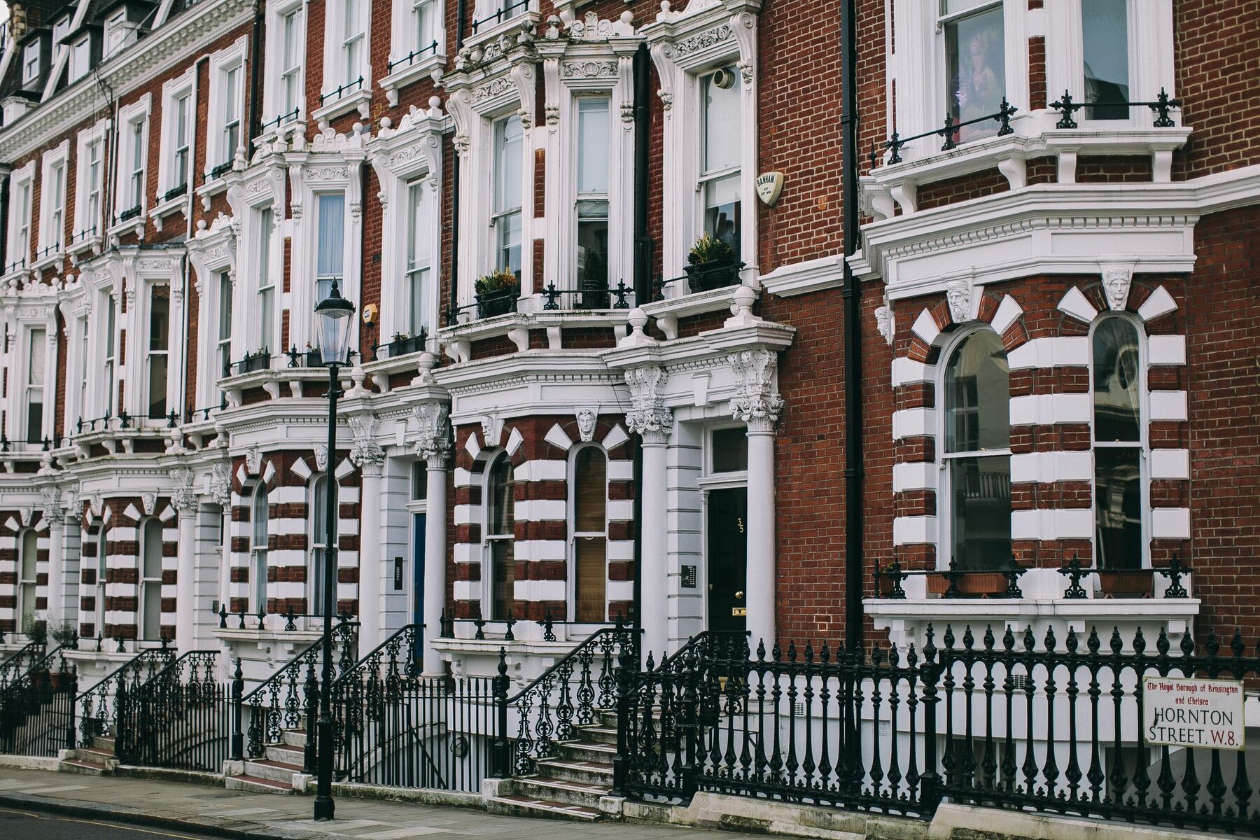 Victorian terraced houses on a London street